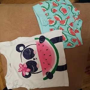 panda summer shirt amd short outfit 12-18 months
